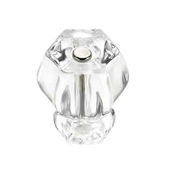 Clear Glass Knobs, 1-1/2 inch Hexagonal - Image 3