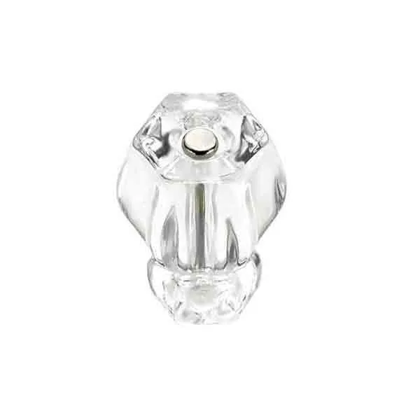 Clear Glass Knobs, 1-1/4 inch Hexagonal - Image 3